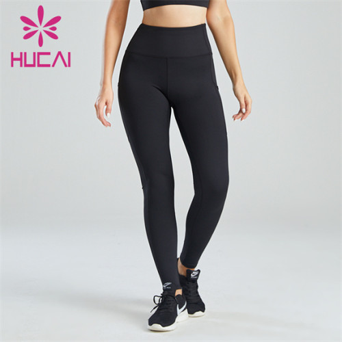 Pure Black Beautiful Buttocks Belly Fitness Leggings Wholesale