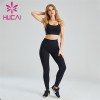 Black Sling Sports Bra and Tight Leggings Suit Supplier Custom