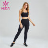 Black Sling Sports Bra and Tight Leggings Suit Supplier Custom