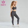 Gym Grey Sports Bra And Leggings Suit Wholesale