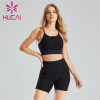 Black Suspender Sports Bra And Cycling Shorts Wholesale