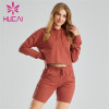 Ladies Hoodies Sweater And Cycling Shorts Suit Customization
