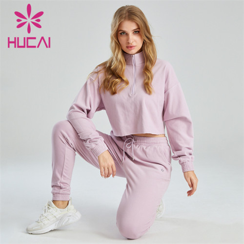 Ladies Loose Sweater And Sweatpants Suit Customization