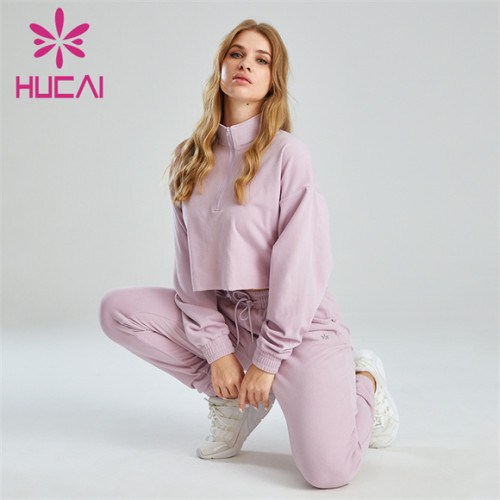 Ladies Loose Sweater And Sweatpants Suit Customization