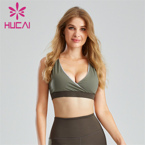 Sexy V-neck Cross Design Sports Bra Customization