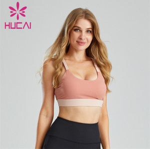 Cute Pink And White Color Sports Bra Customization