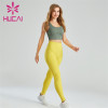 Ladies Sports Bra And Yellow Leggings Suit Customization