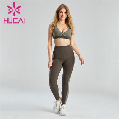 Sexy Sports Bra And Two-tone Leggings Suit Customization