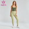 Dark Green Sports Bra And Light Green Leggings Suit Wholesale