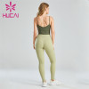 Dark Green Sports Bra And Light Green Leggings Suit Wholesale