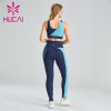 Ladies Light Blue Dark Blue Color Sports Suit Customization