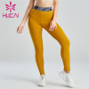 Women's Yellow Printed Belt Slim Leggings Custom Private Label Factory Manufacturer