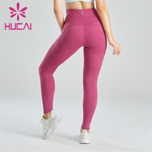 Custom Manufacture Ladies Cute Pink Slim Fit Leggings Factory Supplier Private Label