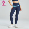 Ladies Light Blue Dark Blue Stitching Leggings Customization