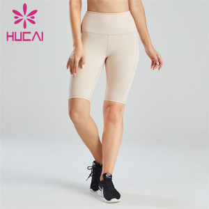 Ladies High Waist Solid Color Simple Cycling Shorts Wholesale