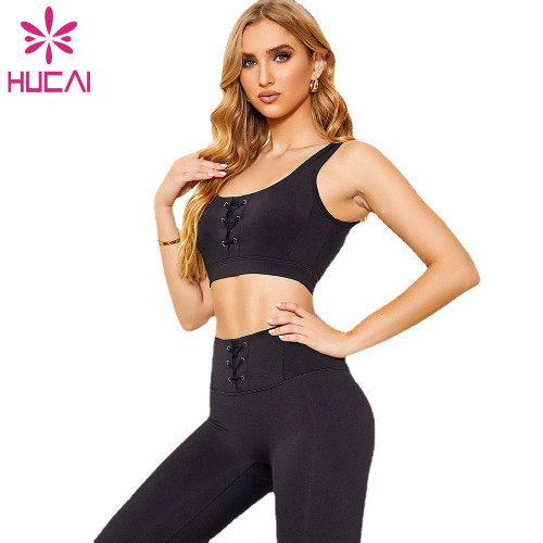 Sexy  Tie-Knot Workout Clothes Two-Piece Private Label Yoga Wear