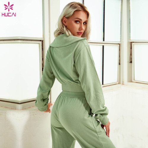 Women Jogger Suits Wholesale Comfort Thick Thermal Running Sweatpants and Tops Set