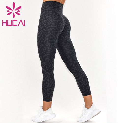 OEM Yoga Pants Fitness Leopard Print Digital Print Design