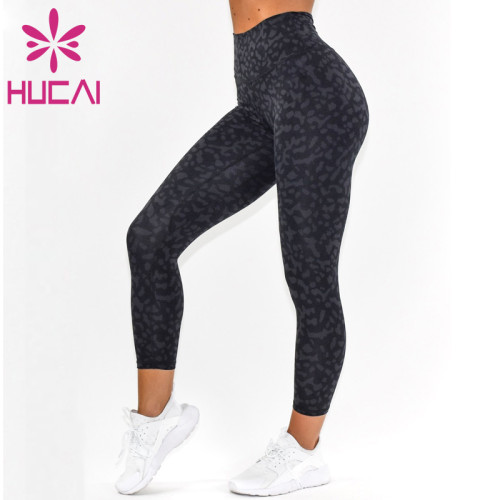 OEM Yoga Pants Fitness Leopard Print Digital Print Design