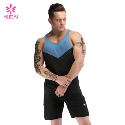 Best Sales Custom Blue&Black Tank Top Mens Sportswear China Factory Manufacturer