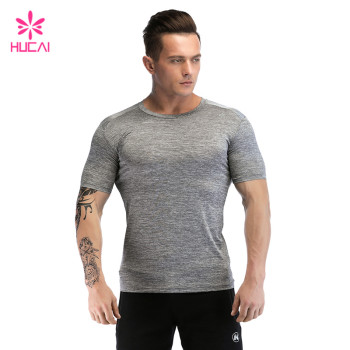 Custom Workout Clothes Grey Men T-shirt Private Label Factory Manufacturer