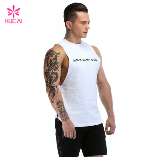 Custom Workout Clothes Private Label  LOGO White Tank Top Manufacturer Factory Supplier
