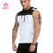 OEM Custom Workout Clothes LOGO Black White Sleeveless Hoodies Factory Manufacturer