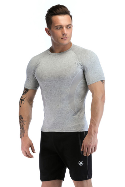 OEM Custom Athletic Wear Light Grey Fitness T-shirt China Manufacturer Private Label