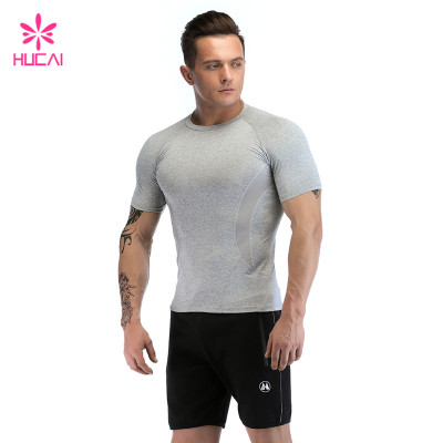 Custom Light Grey Fitness T-shirt Wholesale Manufacturer