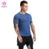 Hucai Sportswear Hot Sales Custom  Blue T-shirt Gym Wear Suppliers Manufacturer