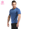 Hucai Sportswear Hot Sales Custom  Blue T-shirt Gym Wear Suppliers Manufacturer