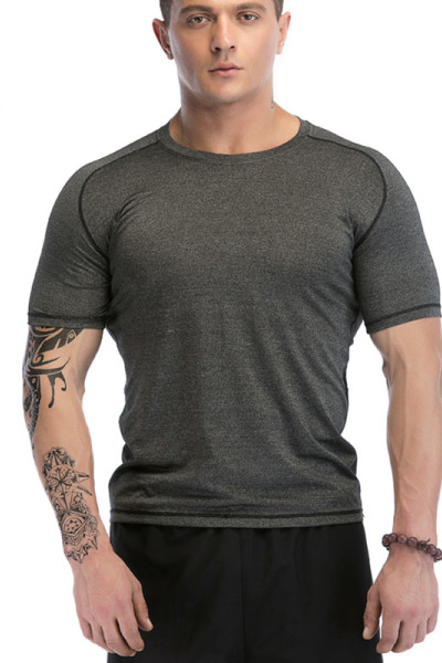 Custom Activewear Manufacturer Black&Grey Men T-shirt Factory Manufacturer Private Label