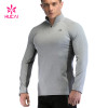 Custom LOGO Grey Long Sleeve T Shirts Gym Wear Manufacturer Private Label Supplier