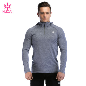 ODM Fashion Custom Light Grey Gym Hoodie Factory Sportswear Factory  Manufacturer