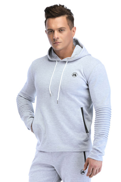 Custom Manufacture Fashion Custom Light Grey Gym Hoodie China Supplier