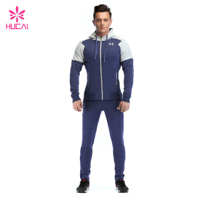 Private Label Fashion Custom Blue&Grey Gym Hoodie Factory Activewear Suppliers  Manufacturer