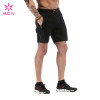 Fashion Custom LOGO Black Gym Shorts Custom Manufacturer Supplier