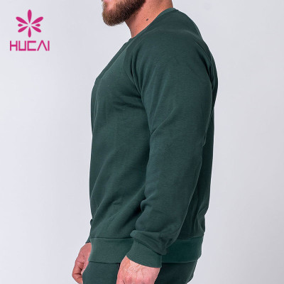 Custom Gym Sweatshirts Outdoor Round Neck Men French Terry Pop Long Sleeves