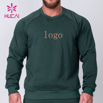 Custom Gym Sweatshirts Outdoor Round Neck Men French Terry Pop Long Sleeves