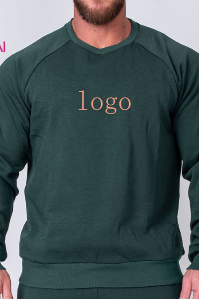 Custom Gym Sweatshirts Outdoor Round Neck Men French Terry Pop Long Sleeves