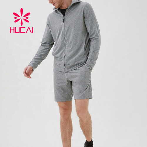custom Sportswear Athletic outdoor suit Quick Dry Men's Running tracksuits hoodies Shorts set With Pockets