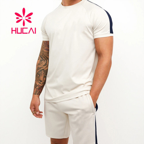 High Quality activewear fitness Men Short Sleeve running 2 pieces Sportswear Supplier