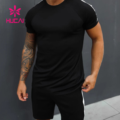 High Quality activewear fitness Men Short Sleeve running 2 pieces Sportswear Supplier