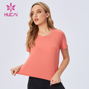 2022 Hucai New Design Slim T Shirts Custom Logo