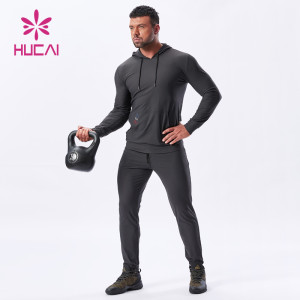 custom logo fitness activewear hoodie suit Men china manufacturers