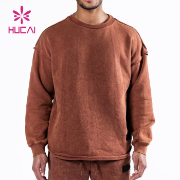 ODM Washed Process Men Spandex Running Sweatshirts China Manufacturer Private Label