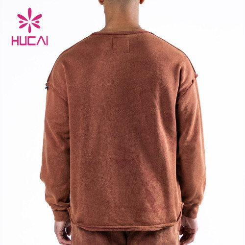 ODM Washed Process Men Spandex Running Sweatshirts China Manufacturer Private Label