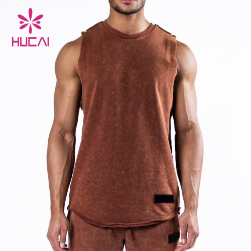 Private Label Relaxed Fit Washed Process Men Tank Top China Manufacturer