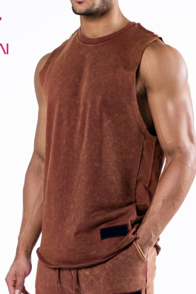 Private Label Relaxed Fit Washed Process Men Tank Top China Manufacturer