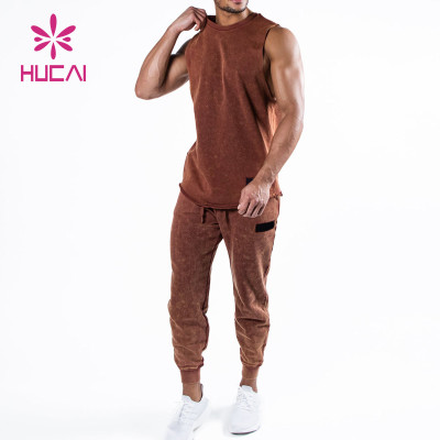 Private Label Relaxed Fit Washed Process Men Tank Top China Manufacturer